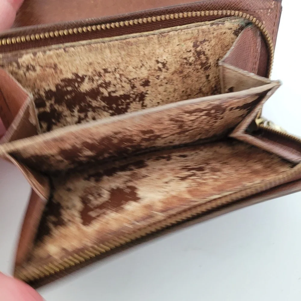 Louis Vuitton Monogram Canvas Bifold Wallet Brown Leather CA0928 Made in Spain
